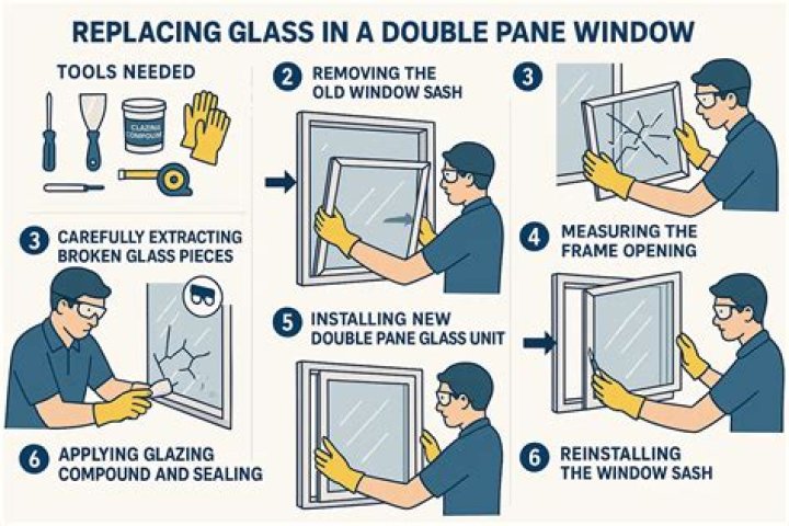 Can you replace glass in double hung window?