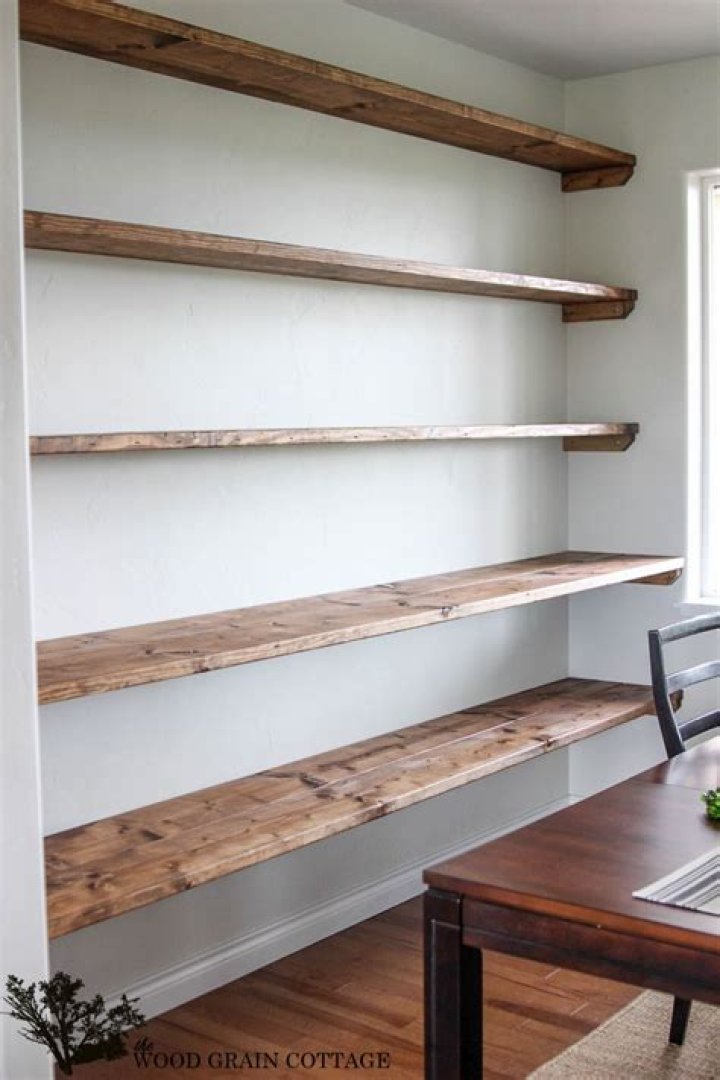 How are floating shelves attached to the wall?
