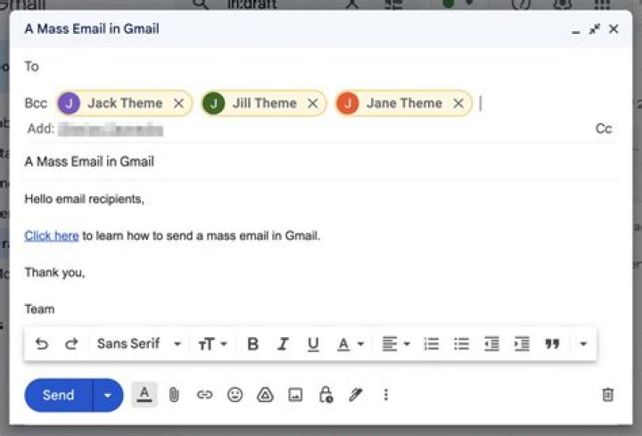 How can I send a mass email to all of my contacts?