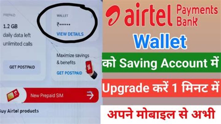 How can I upgrade my Airtel wallet to bank account?