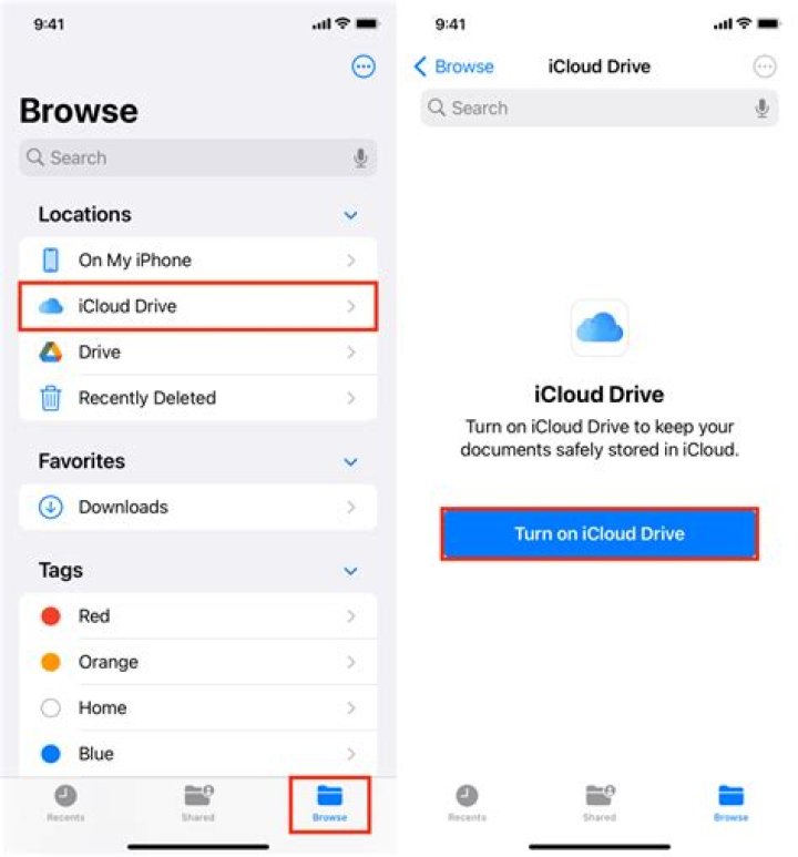 How do I access iCloud files on my iPhone?