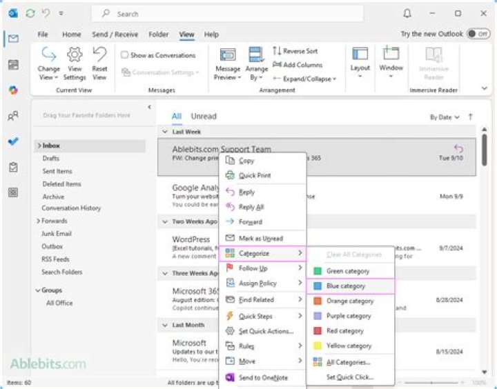 How do I add search options to Outlook?