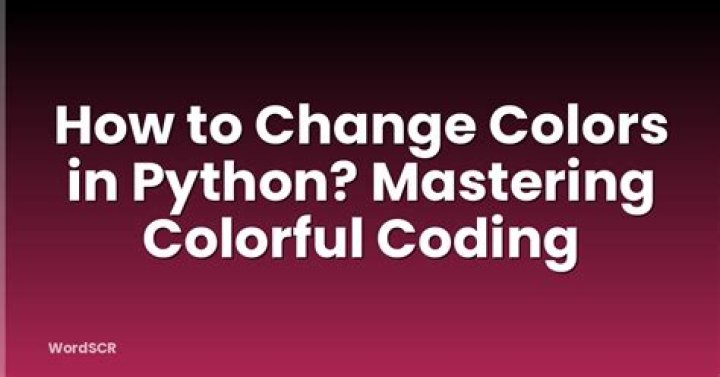 How do I change colors in python?