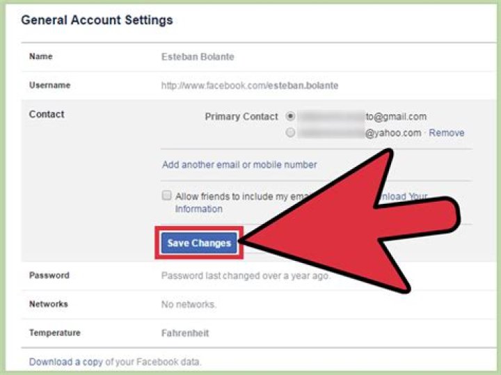 How do I change my email on my Facebook account?