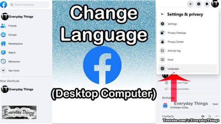 How do I change the language on Facebook app?