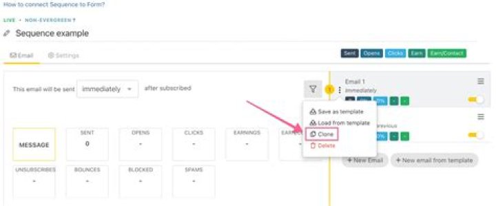 How do I clone an email?