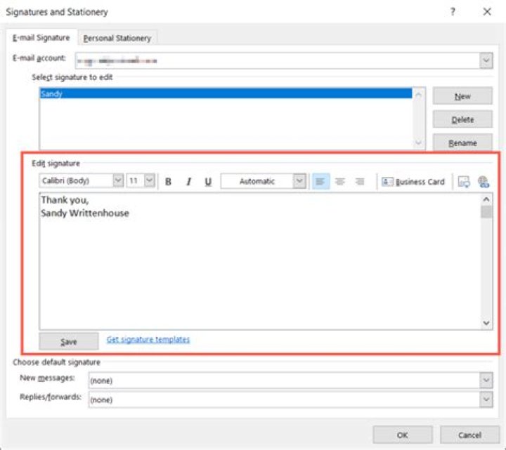 How do I deploy a default signature in Outlook?
