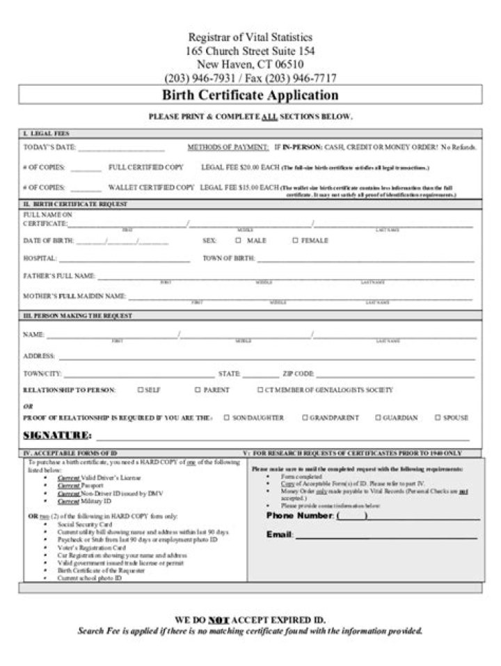 How do I get my birth certificate from Connecticut?