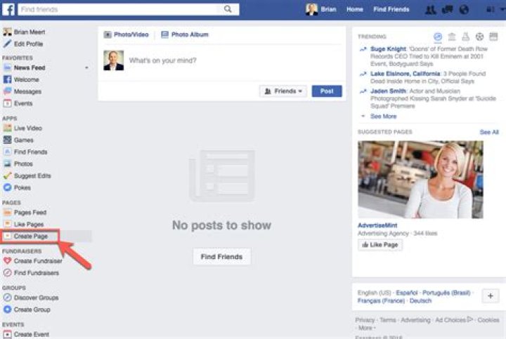 How do I set up a Facebook fan page?