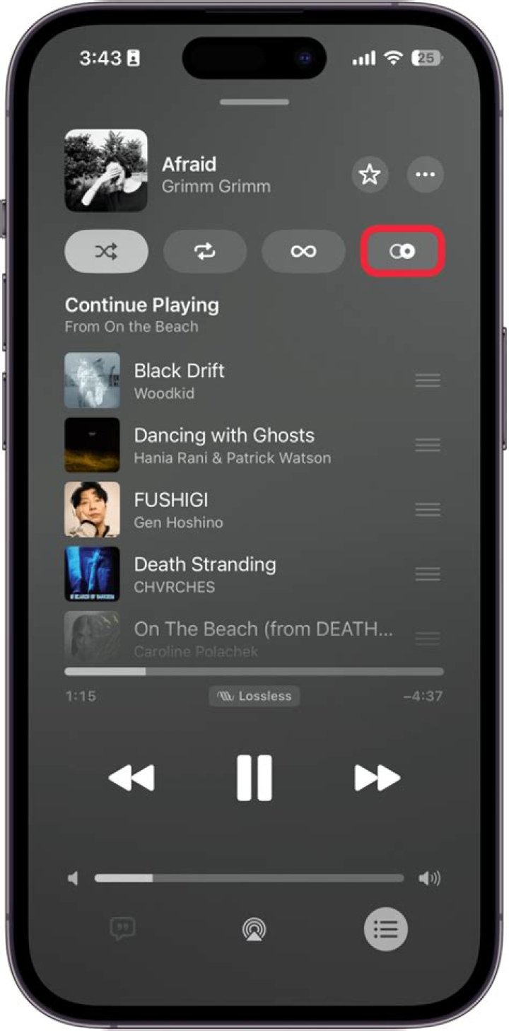 How do I stop Apple music from changing songs?