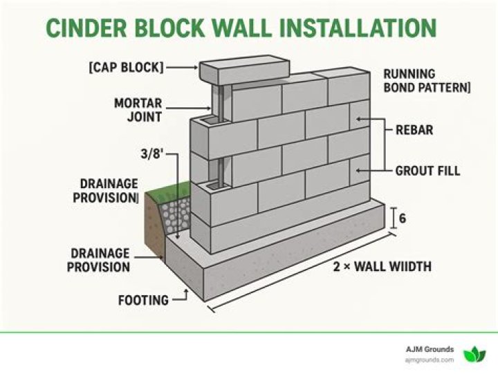 How do you build a block wall with rebar?