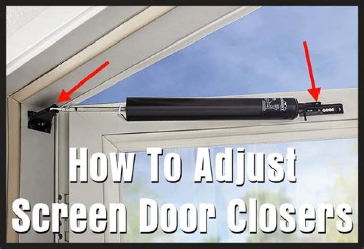 How do you close a screen door with a button?
