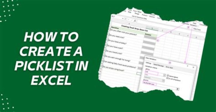 How do you create a pick list in Excel?