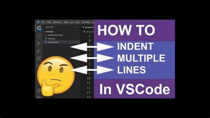 How do you indent multiple lines in VSCode?