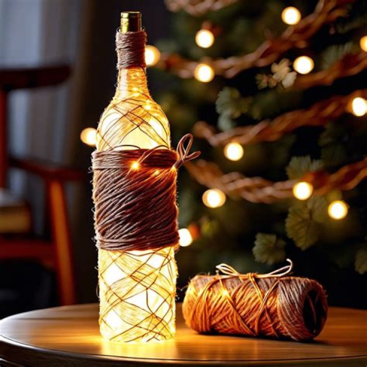 How do you make a decorative wine bottle with lights?