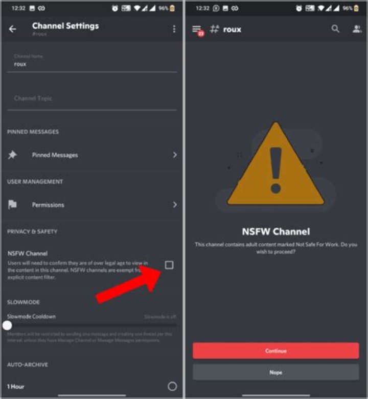 How do you make a NSFW channel on discord mobile?