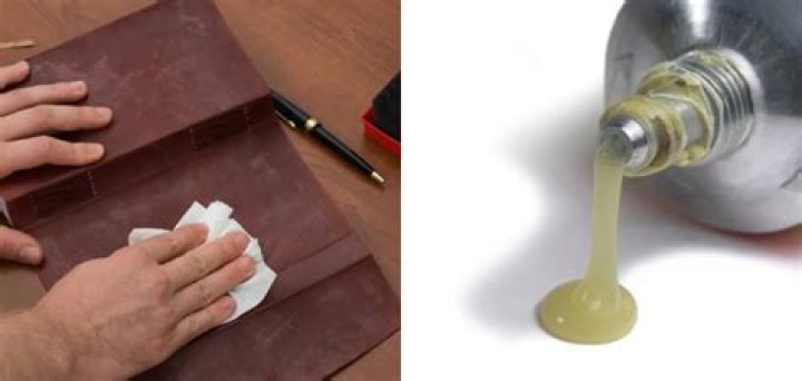 How do you remove adhesive residue from leather?