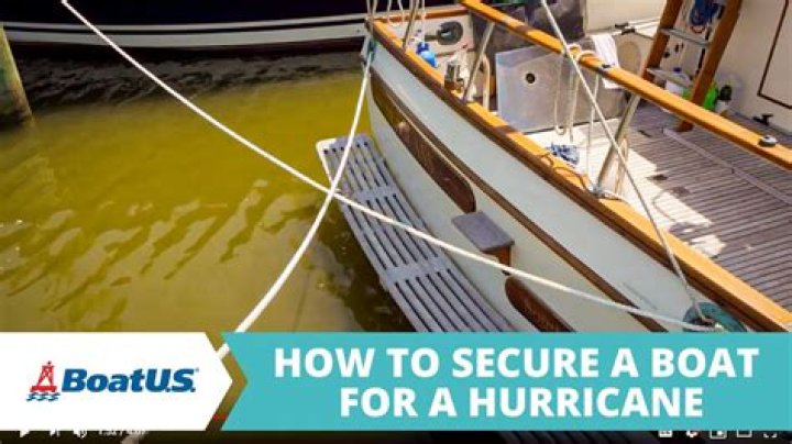 How do you secure a boat on a lift during a hurricane?
