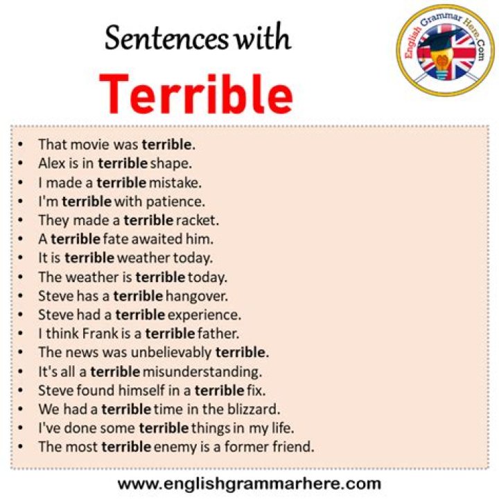 How do you use terrible in a sentence?