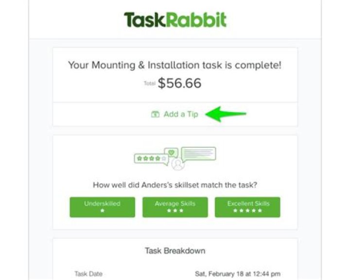 How does payment work on TaskRabbit?