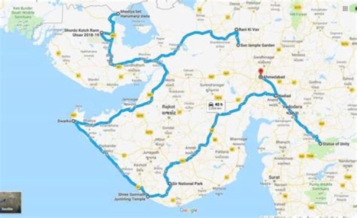 How far is Dwarka from Ahmedabad by road?