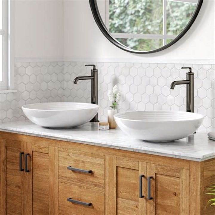 How high should a counter be for a vessel sink?