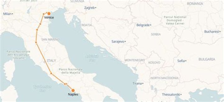 How long drive from Venice to Naples?