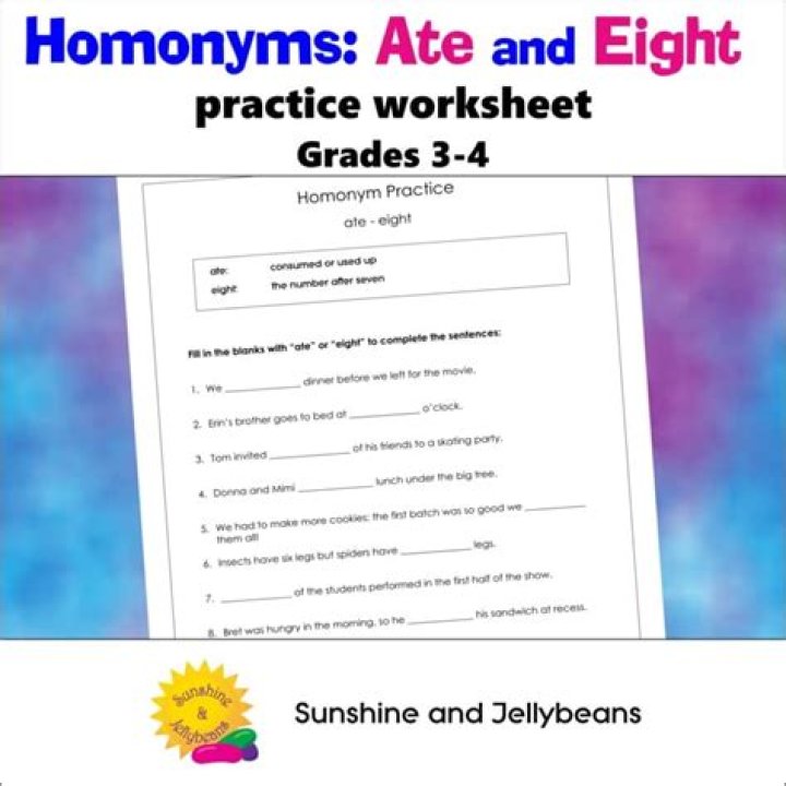 Is ate and eight a homonym?