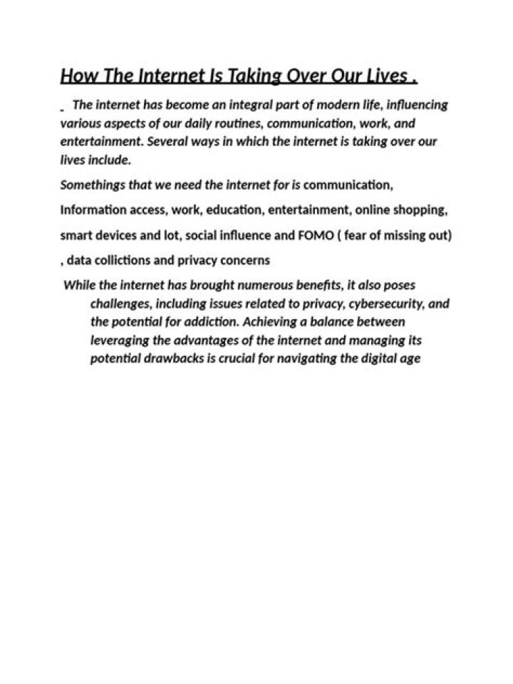 Is the Internet taking over our lives?