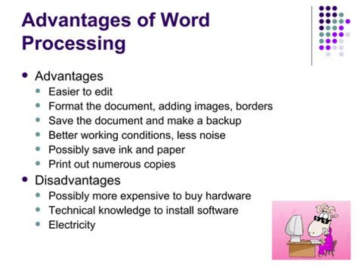 What are advantages of word processing?