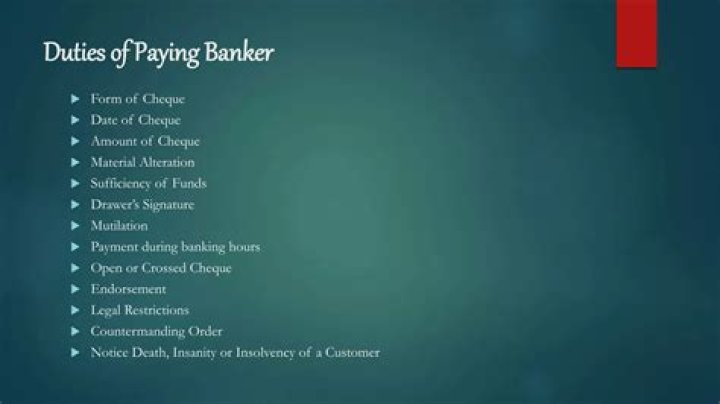 What are the functions of paying banker?