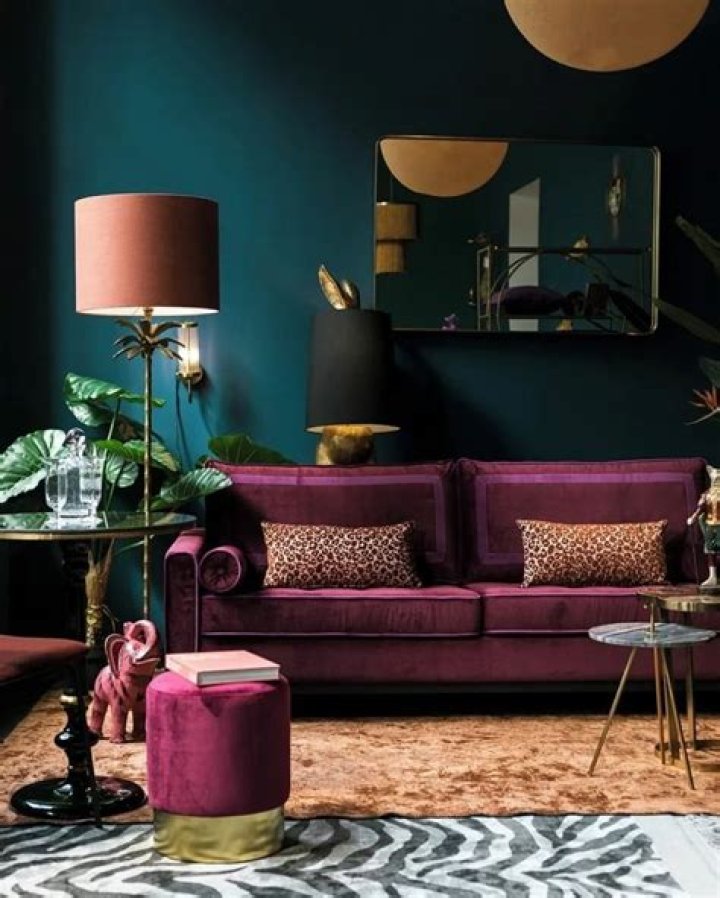 What Colour contrasts with aubergine?