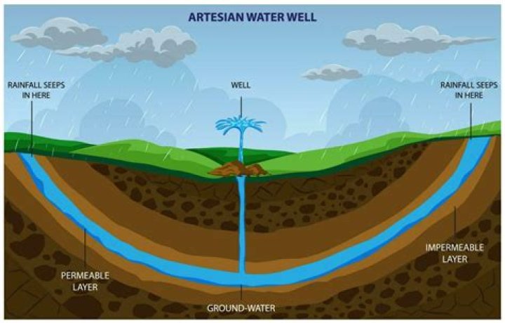 What conditions are necessary for an artesian well?