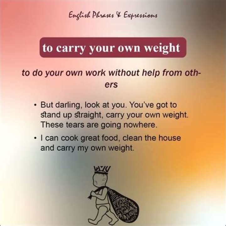What does it mean to hold your own weight?