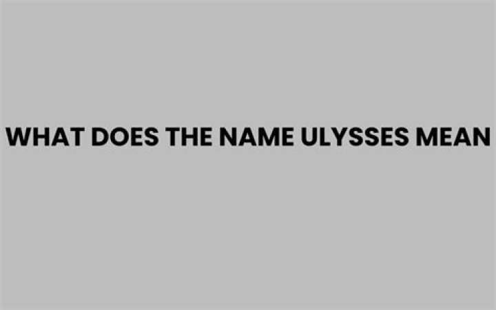 What does Ulysses mean in Greek?