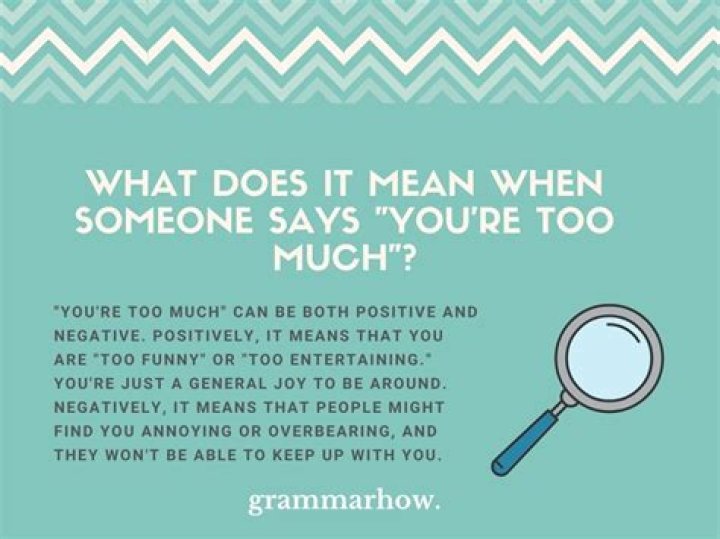 What does you are too much mean?
