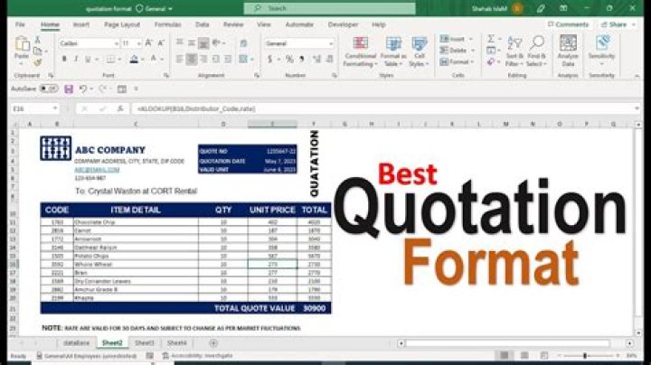 What information should be on a quotation?
