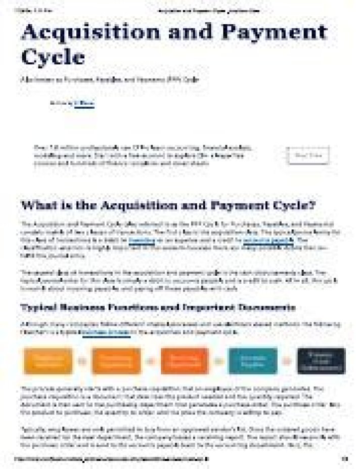 What is the acquisition and payment cycle?