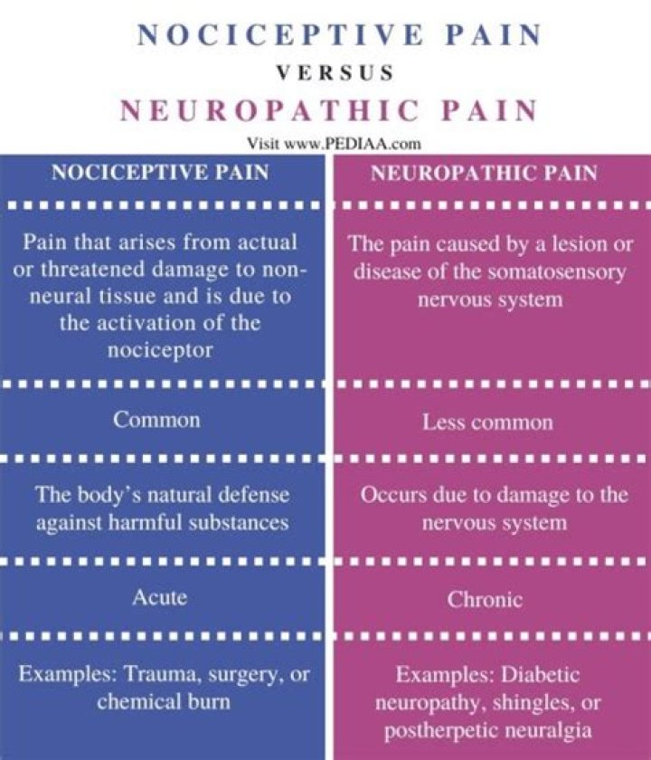 What is the difference between nociceptive and neuropathic pain?