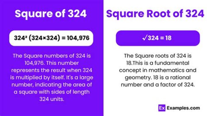 What is the root square of 324?
