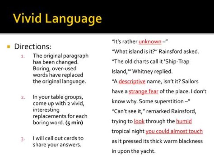 What is vivid language?