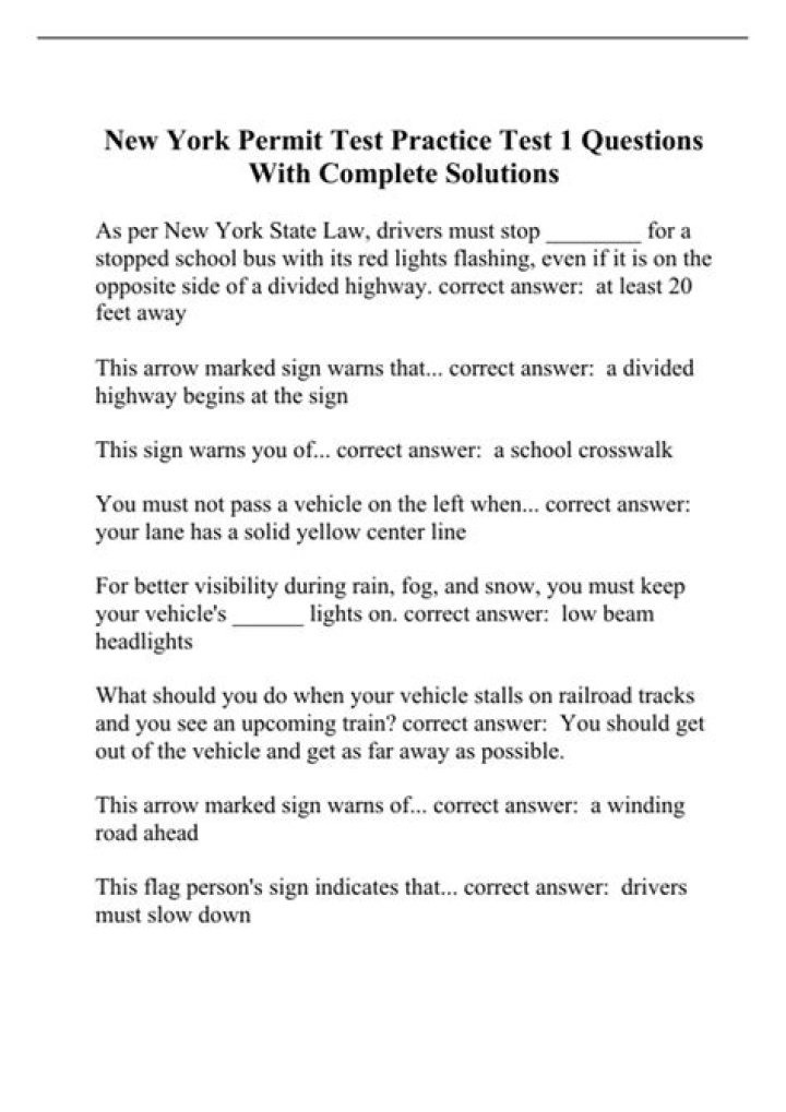 What questions are on the NYS permit test?