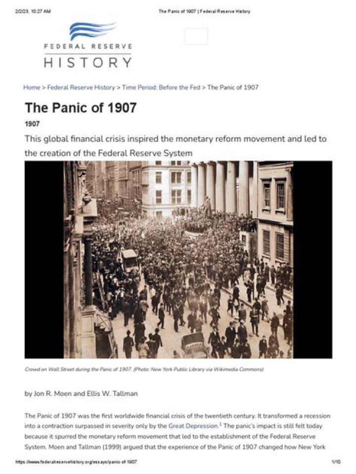 What were the causes and effects of the Panic of 1907?