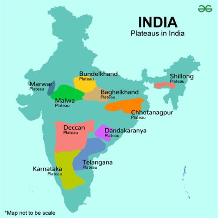 Where are plateaus located in India?