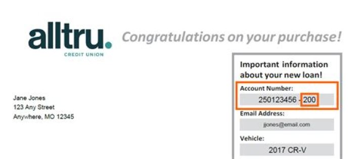 Where is the car loan account number?