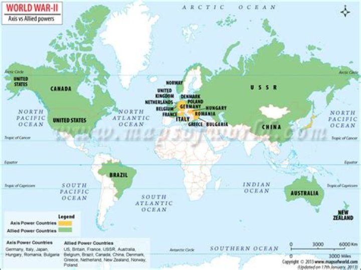 Which countries participated in World War 2?