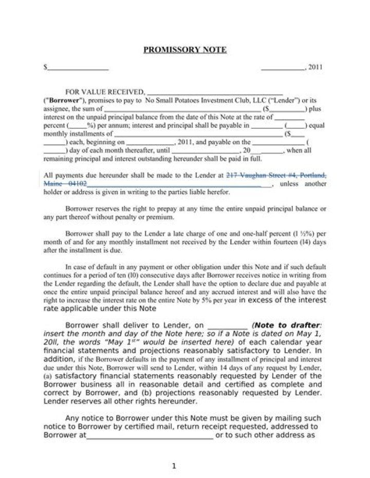 Who keeps the promissory note?