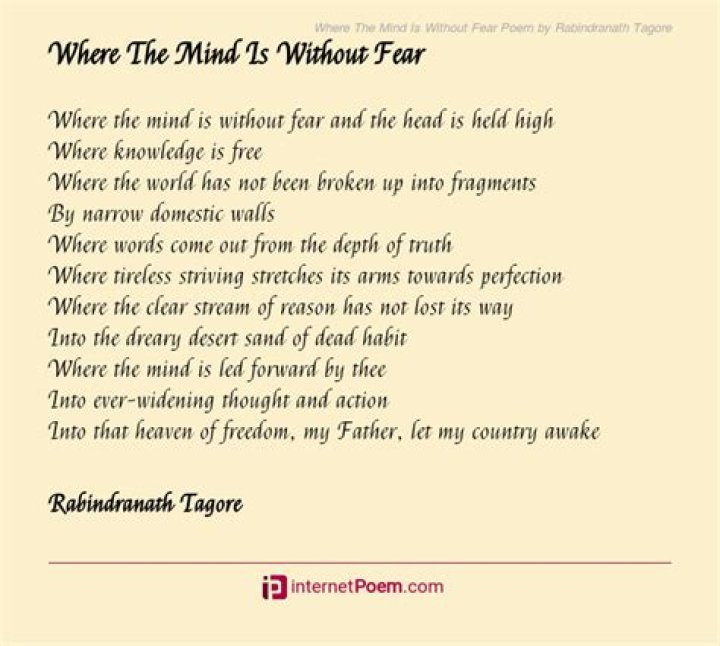 Why I like the poem where the mind is without fear?
