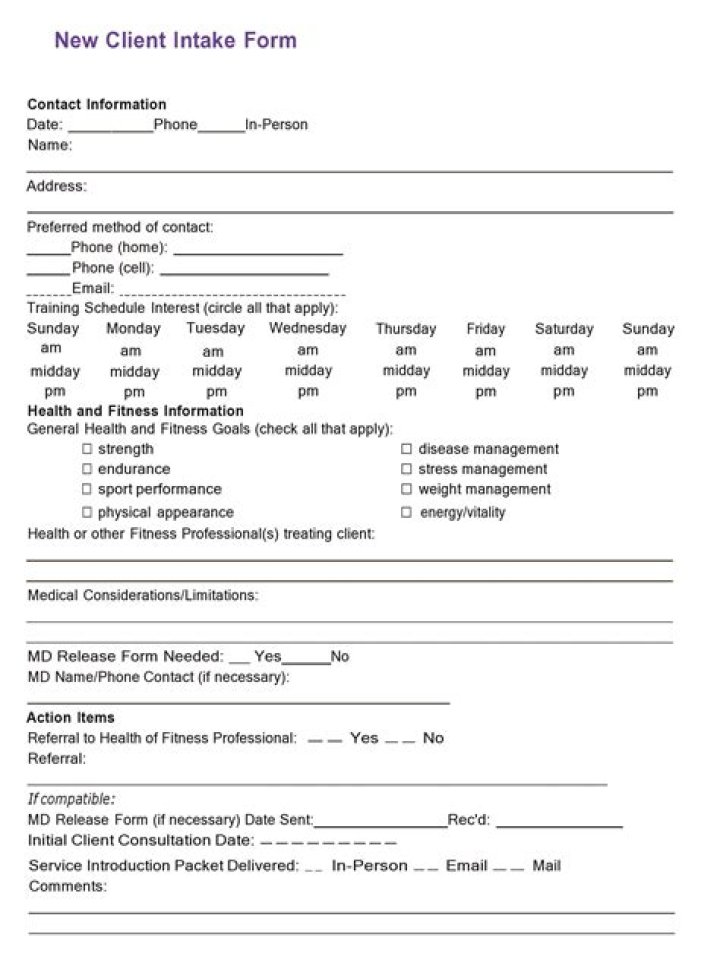 Why is the intake form a valuable source of information about a client?